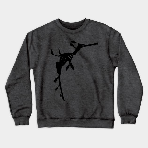 Weedy sea dragon (Phyllopteryx taeniolatus) silhouette Crewneck Sweatshirt by Namwuob